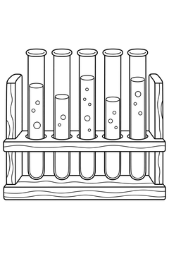 Test-Tube Rack - line-art coloring page
