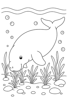 Dugong line art