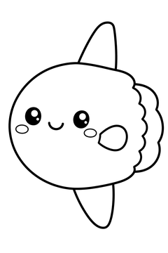 Friendly Sunfish line art