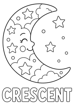 Crescent line art