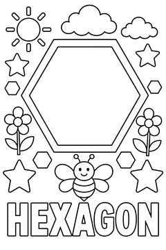 Hexagon line art