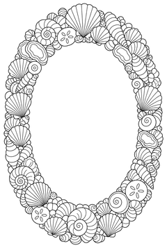 Shell Border Frame line art