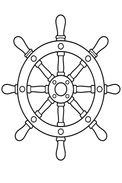 Ship's Wheel line art