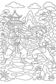 Mentor Staff Block line art