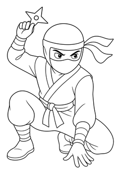 Ninja Throwing Star line art