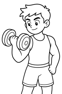 Training With Weights line art