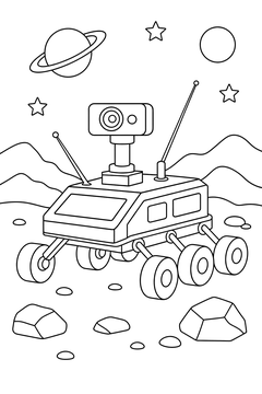 Rover With Twin Antennas line art