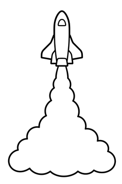 Shuttle Streaking Upward line art