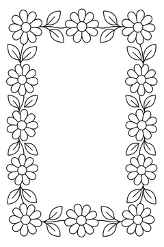 Simple Flower Border line art