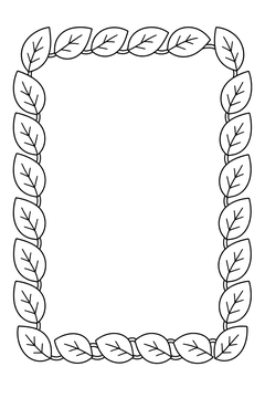 Simple Leaf Border Frame line art
