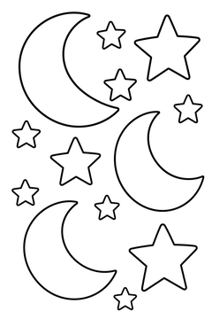 Moons and Stars line art
