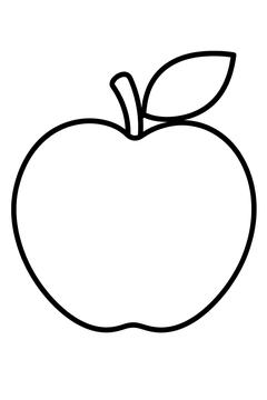 Single Round Apple line art