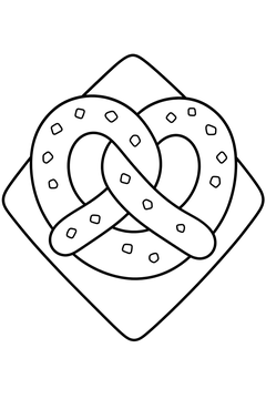 Single Soft Pretzel line art