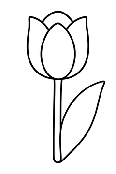 Single Tulip Stem line art