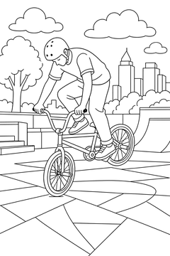 BMX Flatland line art