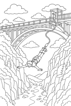 Bungee Jump line art