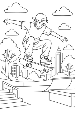 Ollie Jump line art