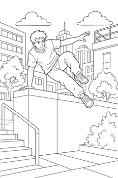 Parkour Vault line art