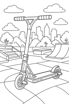 Stunt Scooter line art
