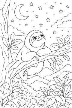 Sloth Stargazing line art