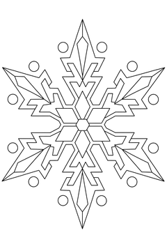 Triangular Arm Snowflake line art