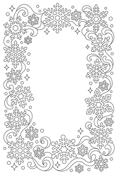 Snowfall Frame Border line art