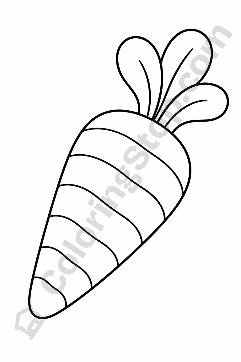 Carrot Nose For A Snowman - line-art coloring page