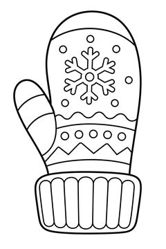 Mittens line art