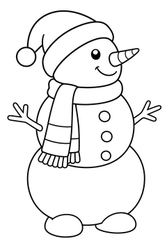 Snowman Standing line art
