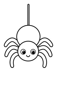 Spider Lowering on a Thread line art