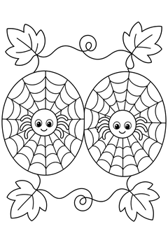 Two Webs Side by Side line art