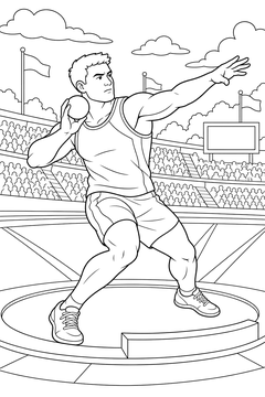 Shot Put line art