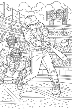 Baseball Swing line art