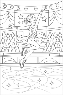 Figure Skating Jump line art