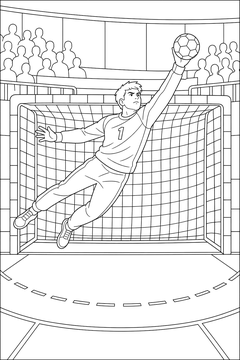 Handball Save line art
