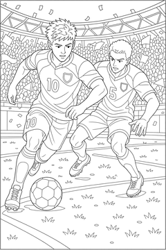 Soccer Dribble line art