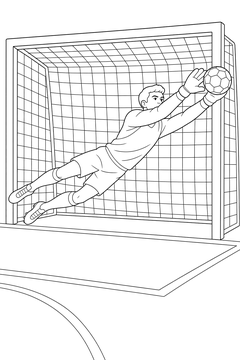 Goalkeeper Save line art