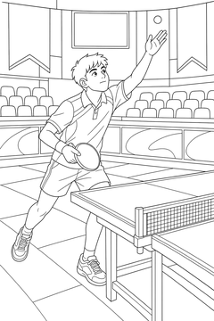 Table Tennis Serve line art