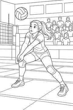 Volleyball Receive line art