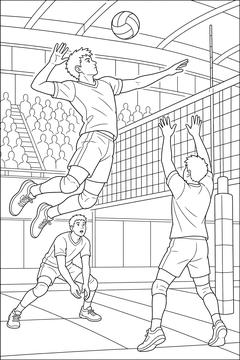 Volleyball Spike line art