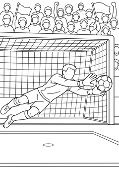 Diving Save line art