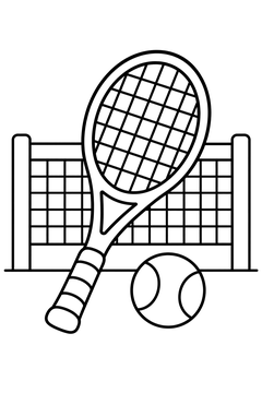 Racket and Net line art