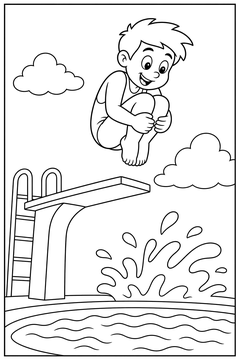 Diver Tuck line art