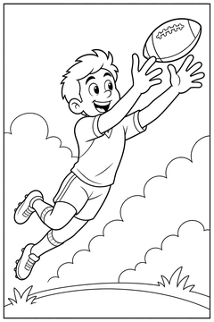 Football Catch line art