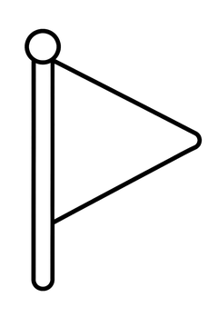 Blank Pennant Flag line art