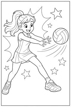 Netball Chest Pass line art