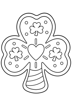 Clover-shaped Cookie line art