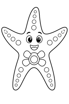 Upright Standing Starfish line art