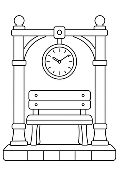 Station Signpost line art
