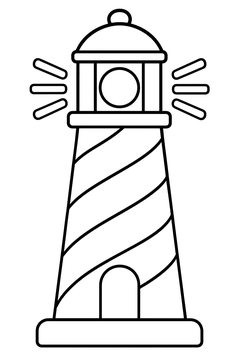 Striped Lighthouse line art